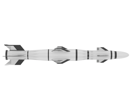 Missile isolated on background. 3d rendering - illustration png