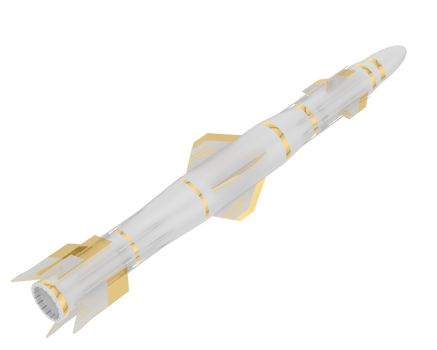 Missile isolated on background. 3d rendering - illustration png