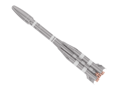 Missile isolated on background. 3d rendering - illustration png