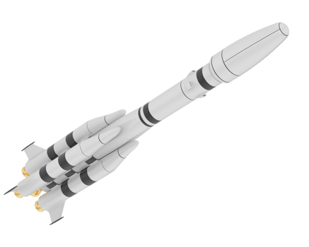 Missile isolated on background. 3d rendering - illustration png