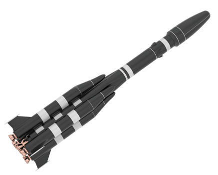 Missile isolated on background. 3d rendering - illustration png