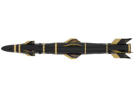 Missile isolated on background. 3d rendering - illustration png
