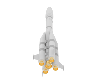 Missile isolated on background. 3d rendering - illustration png