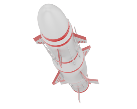 Missile isolated on background. 3d rendering - illustration png