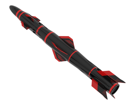 Missile isolated on background. 3d rendering - illustration png