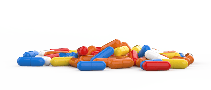 Capsule pills isolated on background. 3d rendering - illustration png