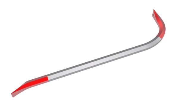 Crowbar isolated on background. 3d rendering - illustration png