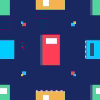 Colorful Gird of Books Seamless Pattern vector
