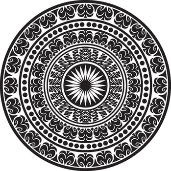 Black Mandala Ornament Vector
