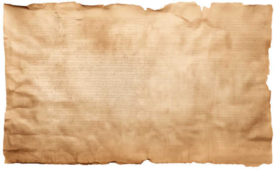 AI generated Old sheet of papyrus in a detailed form on a transparent background png