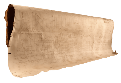 AI generated Old sheet of papyrus in a detailed form on a transparent background png