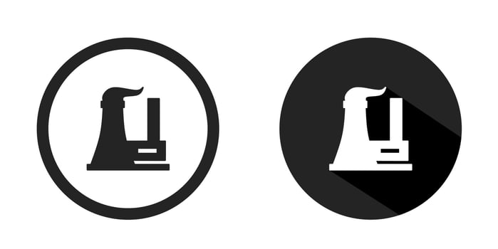 Factory logos. Factory icon vector design black color. Stock vector.