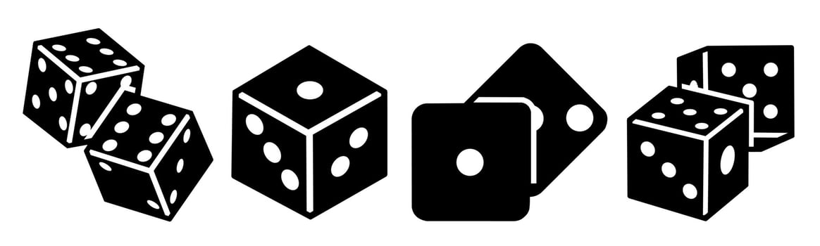 Dice icon collection. Stock vector illustration.