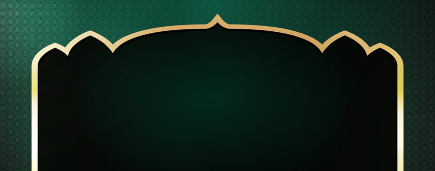 green mosque beautiful islamic background vector