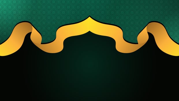 green mosque beautiful islamic background vector