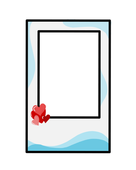 Blue frame photo call design with valentine theme. Perfect for social media, background, website wallpaper, photo call. png