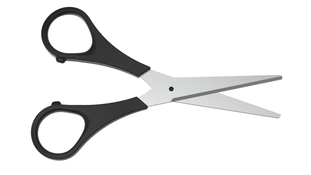 Scissors isolated on background. 3d rendering - illustration png