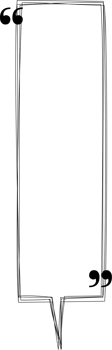 Black and white speech bubble balloon with quotation marks, icon sticker memo keyword planner text box banner, flat png transparent element design