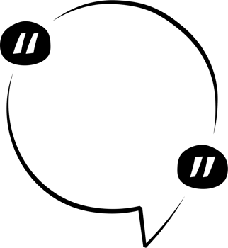 Black and white speech bubble balloon with quotation marks, icon sticker memo keyword planner text box banner, flat png transparent element design