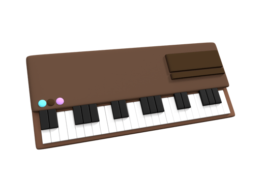 vintage style piano musical instrument Classical Music Traditional Musical Instrument Keyboard, 3d rendering illustration png