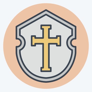 Icon Shield. related to Medieval symbol. color mate style. simple design editable. simple illustration vector
