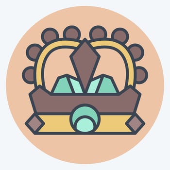 Icon Crown. related to Medieval symbol. color mate style. simple design editable. simple illustration vector
