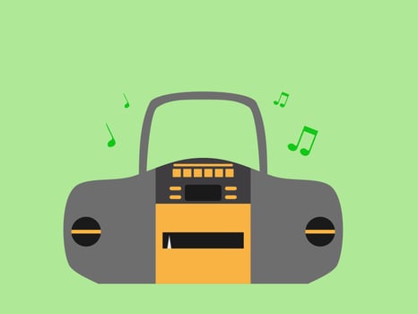 Radio Day flat design vector illustration