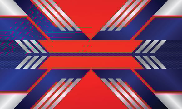 Modern abstract background blue and red with silver color design vector