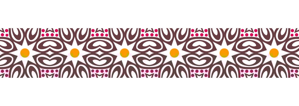 Border line seamless background. Decorative design seamless ornamental mosaic border pattern. Islamic, indian, arabic motifs. Abstract flower. Vector illustration
