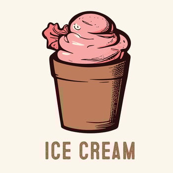 Hand Drawn Ice Cream Engraved Vintage style vector