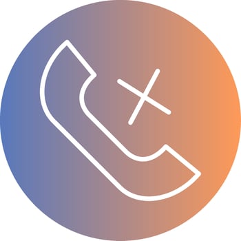 Missed Call Gradient Icon vector