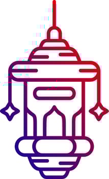 Oil lamp Line gradient Icon vector