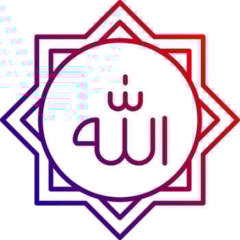Allah Line gradient Icon vector