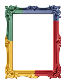 AI generated One colorful picture frame for modern interior isolated on a transparent background png
