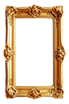 AI generated Vertical golden frame on a transparent background png