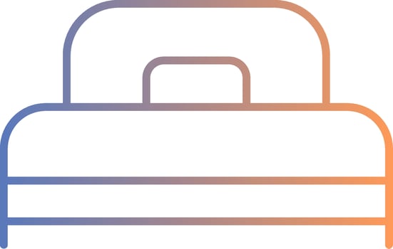 Single Bed Line Gradient Icon vector