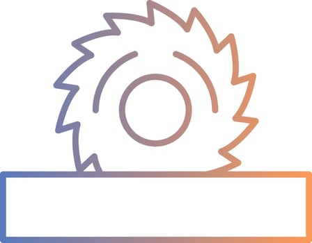 Circular Saw Line Gradient Icon vector