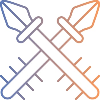 Harpoon Line Gradient Icon vector