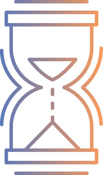 Hour Glass Line Gradient Icon vector