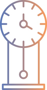 Vintage Clock Line Gradient Icon vector