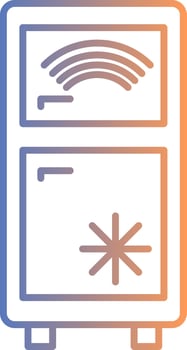 Smart Refrigerator Line Gradient Icon vector