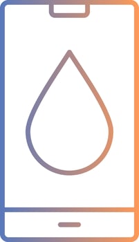 Water Drop Line Gradient Icon vector