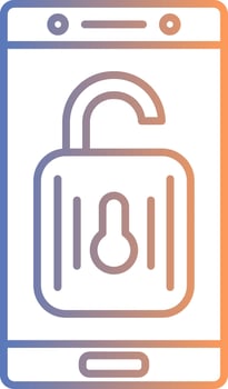 Unlock Line Gradient Icon vector