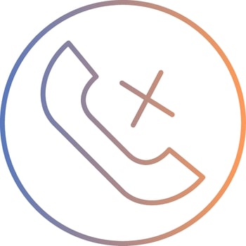 Missed Call Line Gradient Icon vector