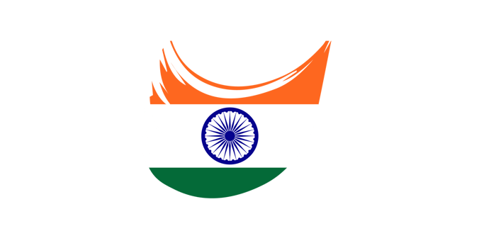 Grunge brush stroke flag of India png