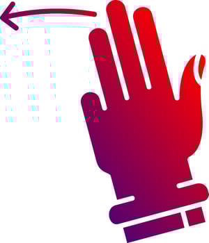 Three Fingers Left Solid Gradient Icon vector