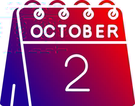 2nd of October Solid Gradient Icon vector