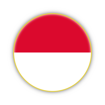 Indonesia flag with yellow frame free PNG flag image With transparent background - National Flag