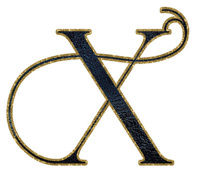 Dark gradient gold glitter alphabet uppercase png