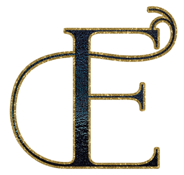 Dark gradient gold glitter alphabet uppercase png